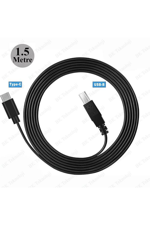 Type-C to USB-B Yazıcı-Midi Kablosu 1.5 Metre - 5