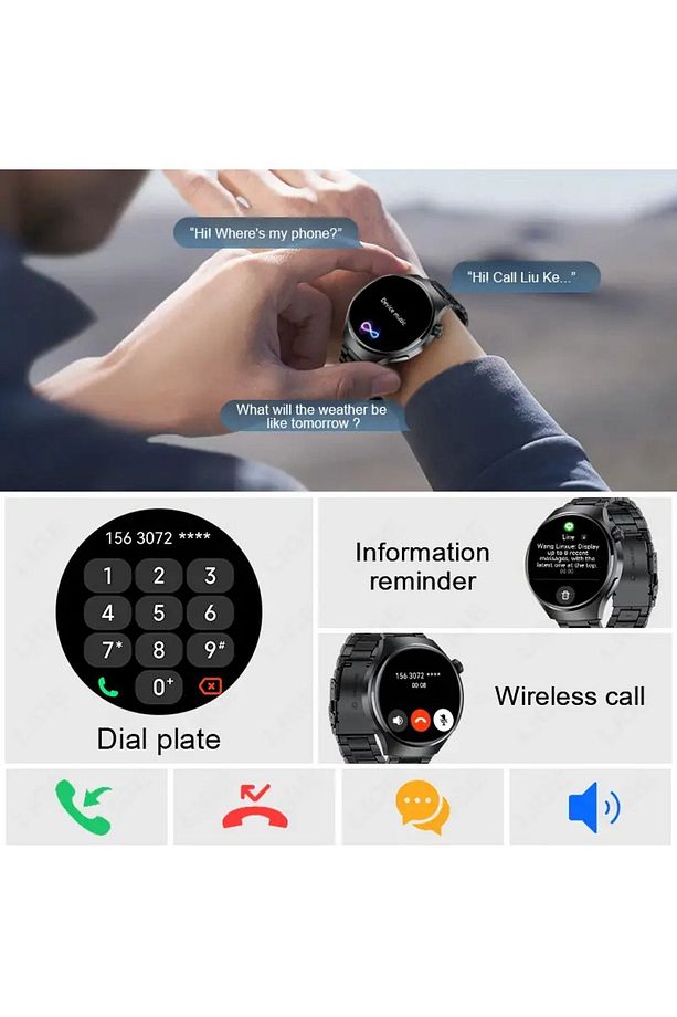 GT3 max* Watch Amoled Ekran Android ve iOS Uyumlu Arama Yapan NFC GPS Bluetooth bağlantılı - 2