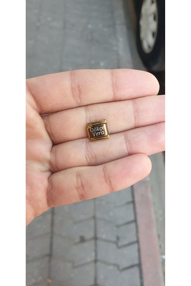 Nomimation Charm Gold Renk Nomi Charm Çelik 9mm Istediğini Yazdır - 3