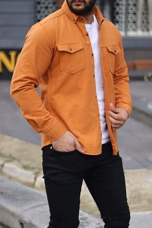 Çift cepli eklemeli gömlek - 3