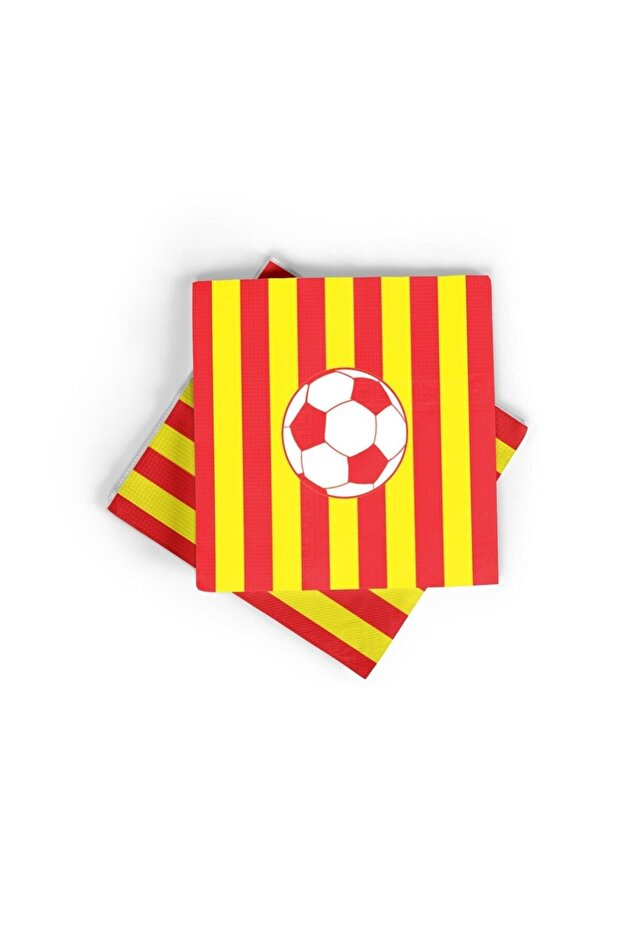 -Butik Yellow-Red Fan Napkins 20 Pieces