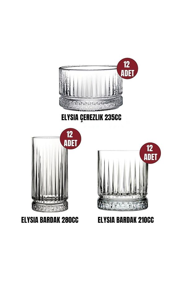 Elysia 36 Parça Bardak Takımı ve Kase Seti - 1