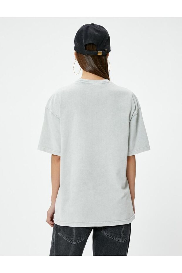 Kadın Basic Oversize Tişört - 4
