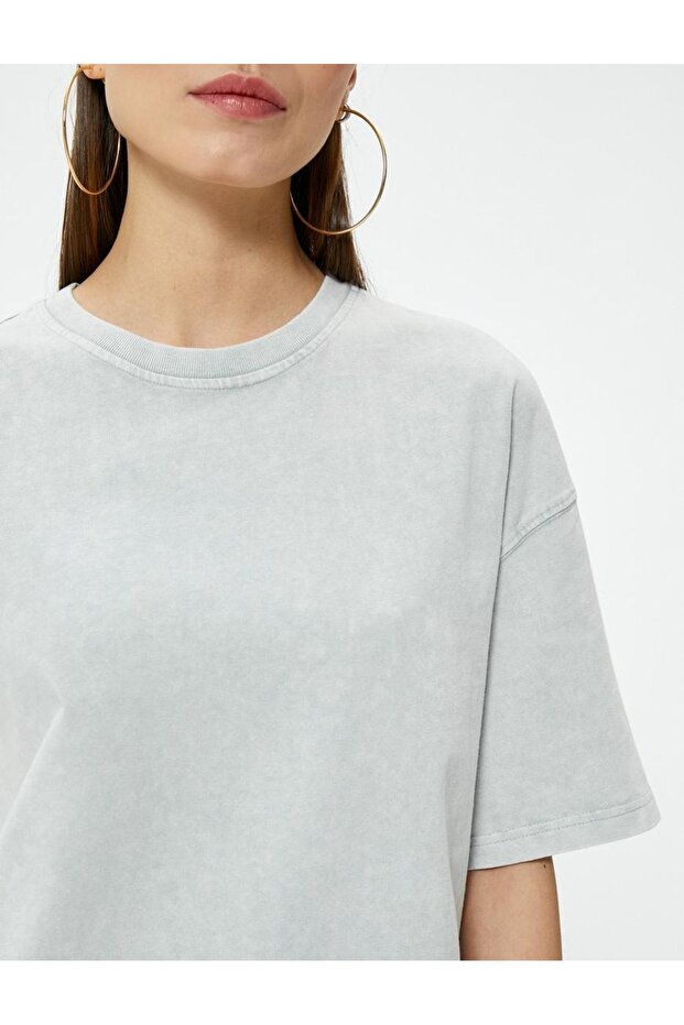 Kadın Basic Oversize Tişört - 5