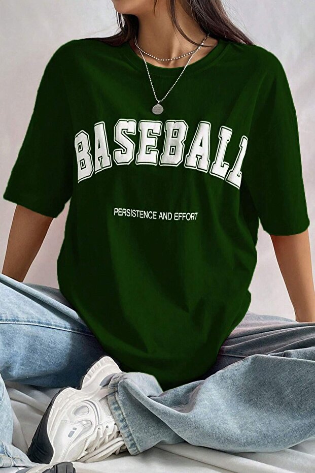 Unisex Baseball Printed Oversize T-shirt