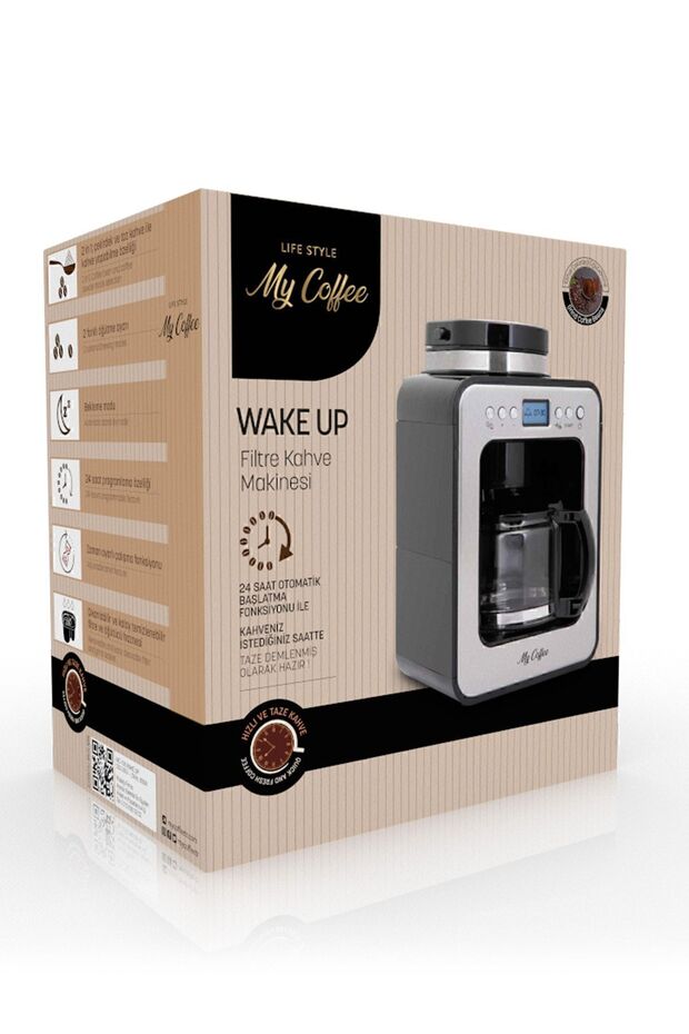 Wake Up Dijital Zaman Ayarlı 2 in 1 Öğütücülü Filtre Kahve Makinesi - 7