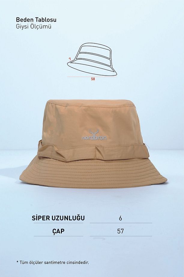 Intre Camel Unisex Logolu Yazlık Kova Şapka Geniş Pamuklu Iç Astarlı Detaylı Trend Spor Bucket - 7