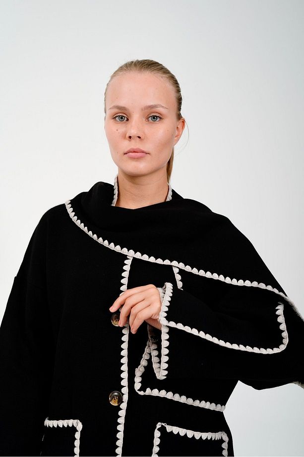 Atkılı Triko Ceket Takım - 1