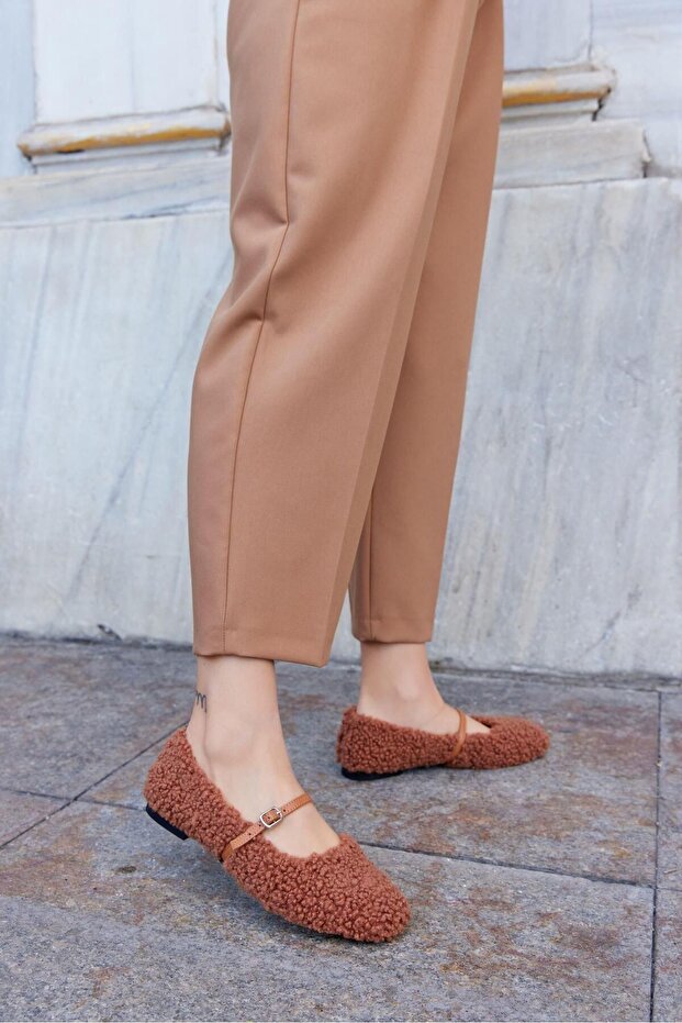 Poffy Taba Hakiki Deri Kadın Babet - 3