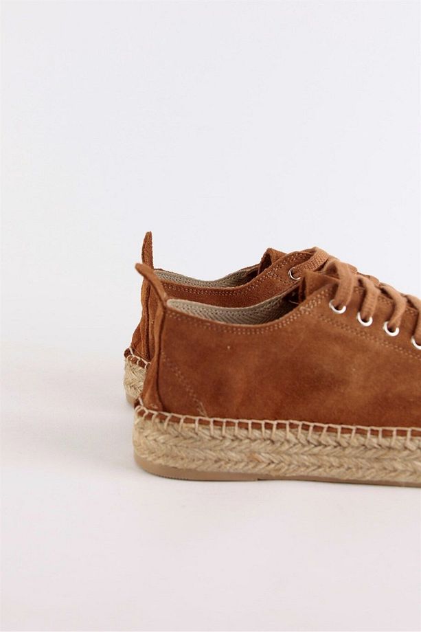 Daria Taba Hakiki Süet Bağcıklı Kadın Espadril Ayakkabı - 7