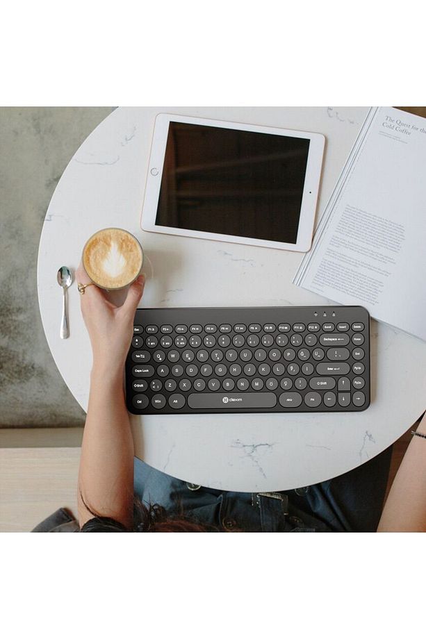 Kbw002 Retro Daktilo Görünümlü Şık Ve Kullanışlı Pilli Türkçe Bluetooth Q Klavye - Dkb0003 - 5