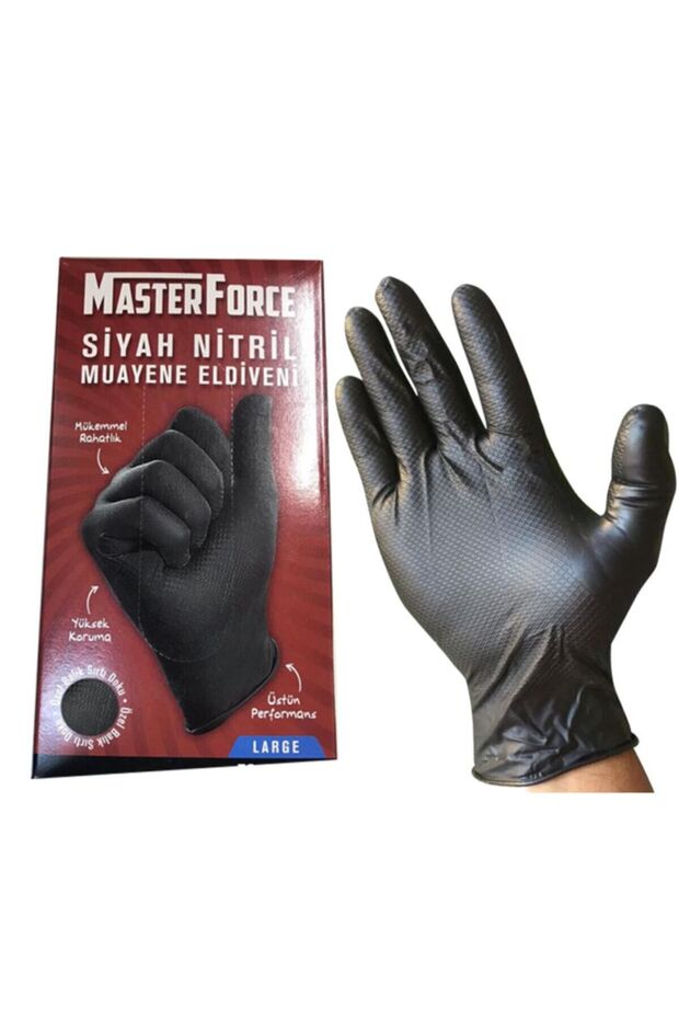 Master Force Siyah Nitril Eldiven L Beden - 1