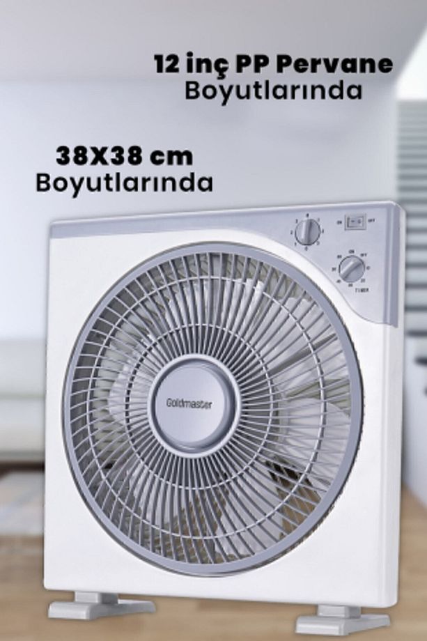 Konfor 12 inch Bakır Motor Hız Ve Zaman Ayarlı Kare Vantilatör - 5
