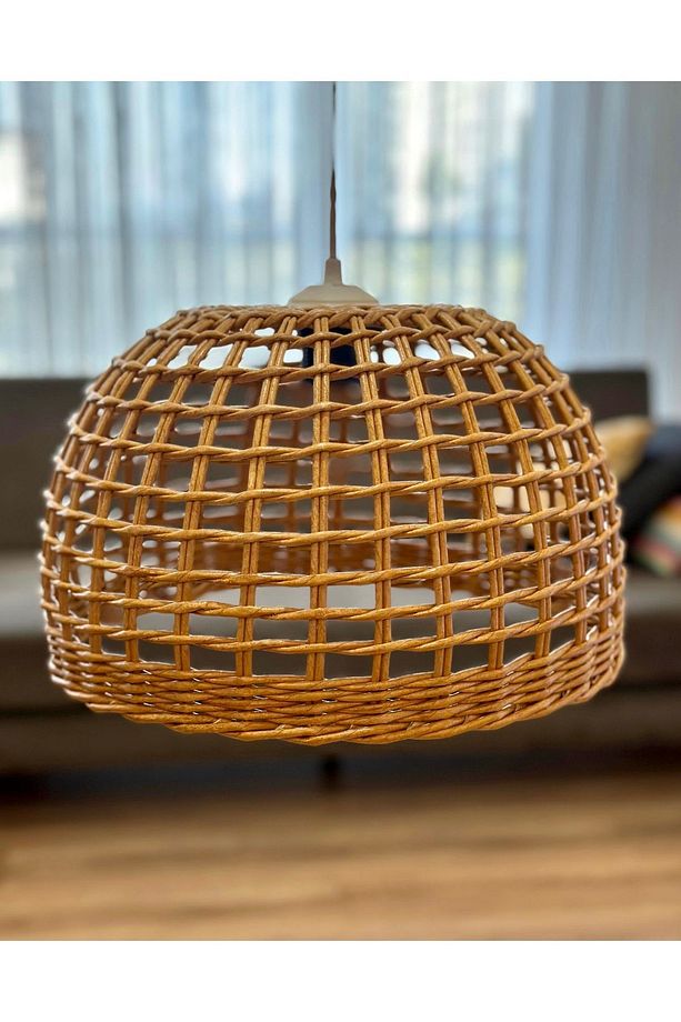 Hasır Bohem Sarkıt Avize Rattan Avize Bambu Hasır Avize Salon Mutfak Özel Üretim Avize(DUY DAHİL) - 4