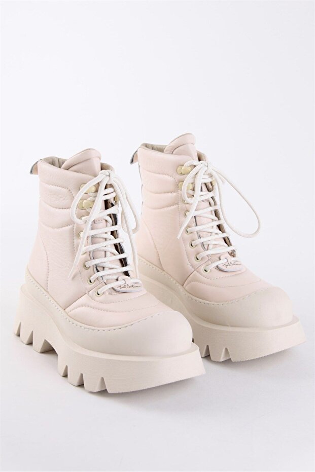 Just Bej Hakiki Deri Kalın Tabanlı Kadın Bot - 3