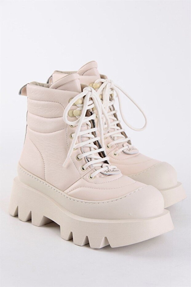 Just Bej Hakiki Deri Kalın Tabanlı Kadın Bot - 4