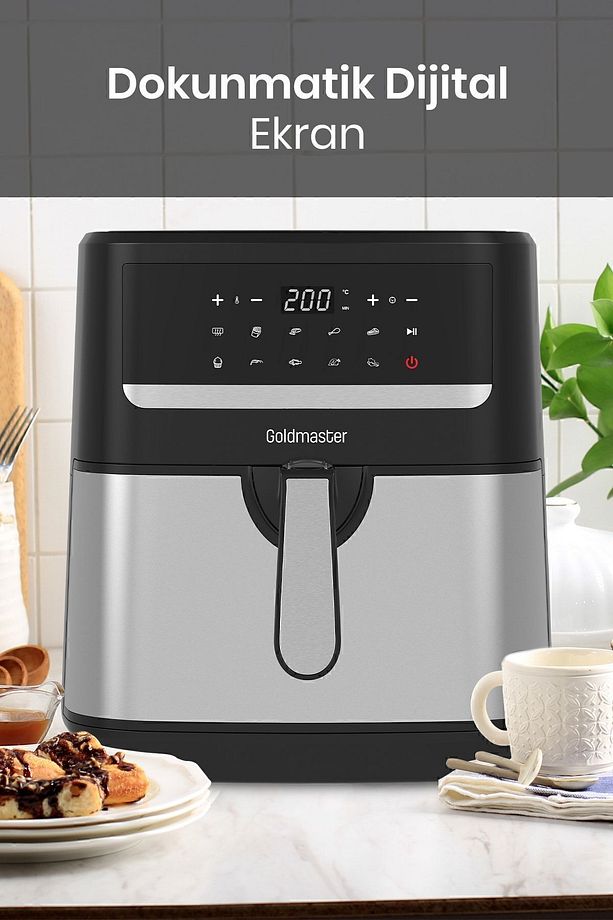 Goodfry 1800w 9,2 Litre 3xl Dev Hazneli Dokunmatik 10 Ön Ayarlı Airfryer Yağsız Sıcak Hava Fritözü - 7