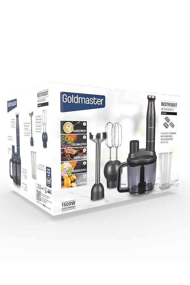 Bestrobot Antrasit 1500 Watt 5 In 1 Mutfak Robotu Multi Blender Seti - 9