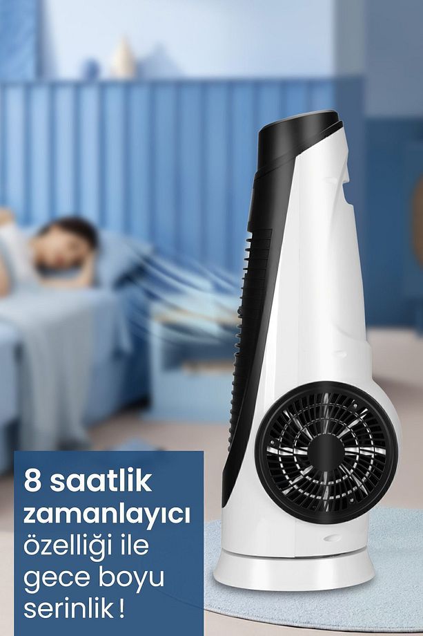 Airbot Dokunmatik Led Ekranlı Hız ve Zaman Ayarlı Salınımlı Uzaktan Kumandalı Kule Tipi Vantilatör - 6