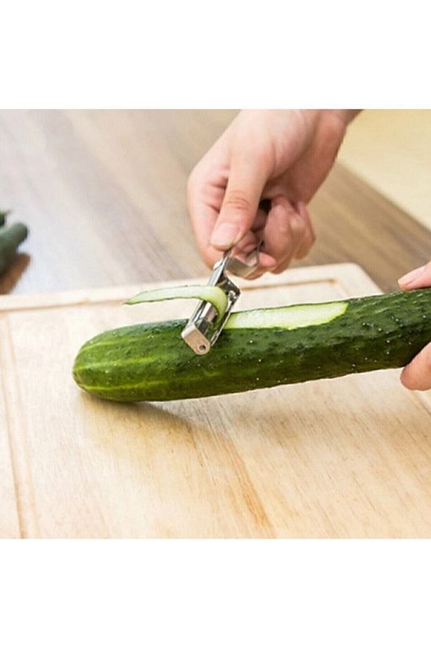 2 Adet Lüks Yan Soyacak & Sebze Domates Patates Soyacağı & Paslanmaz Çelik Soyacak 2'li - 4