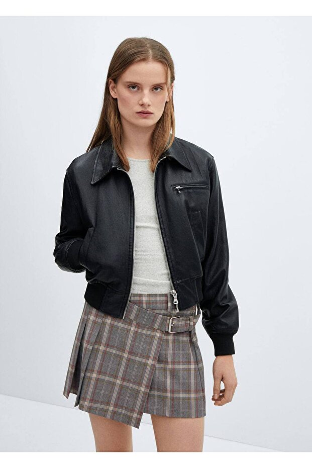 Ekoseli mini etek - 1