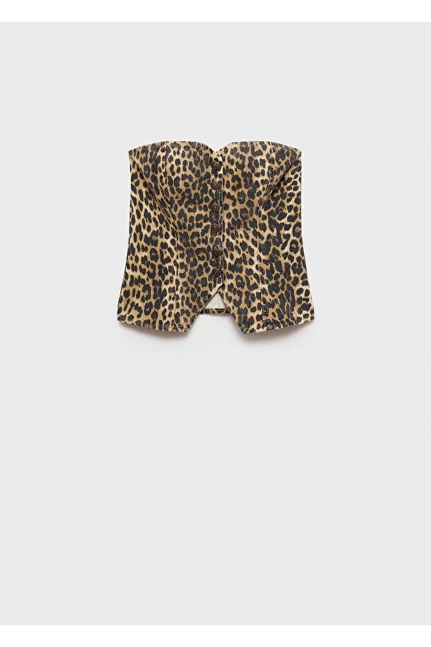 Leopard Patterned Corset Blouse - 3