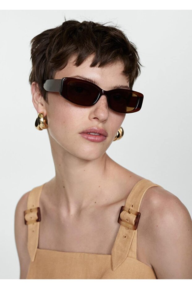 Tokalı Askılı Keten Elbise - 6