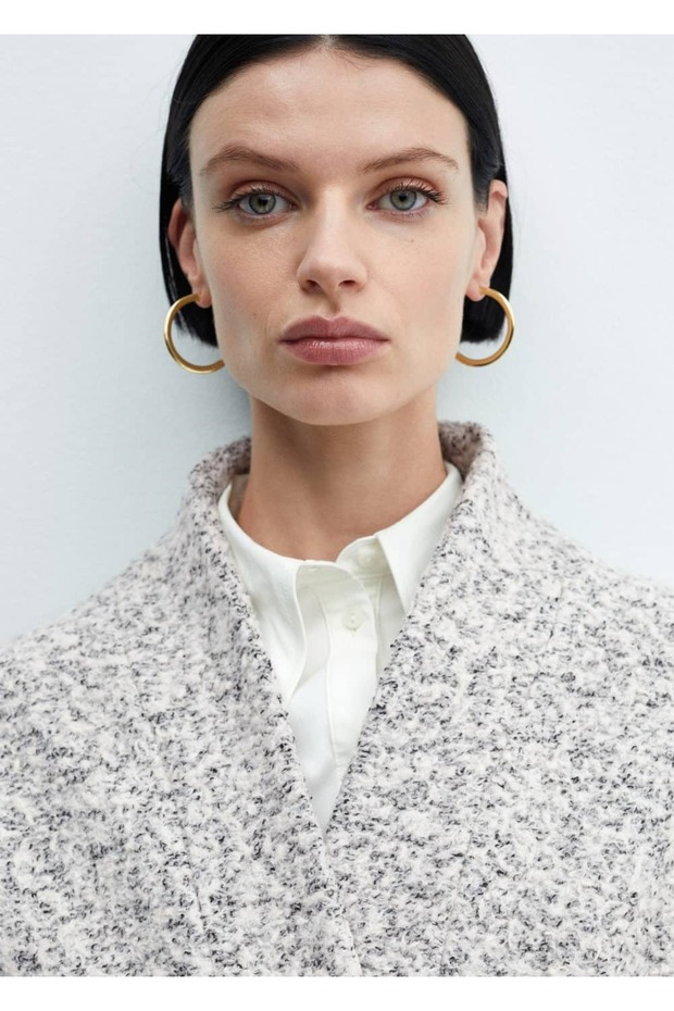 Kemerli yünlü ceket - 5