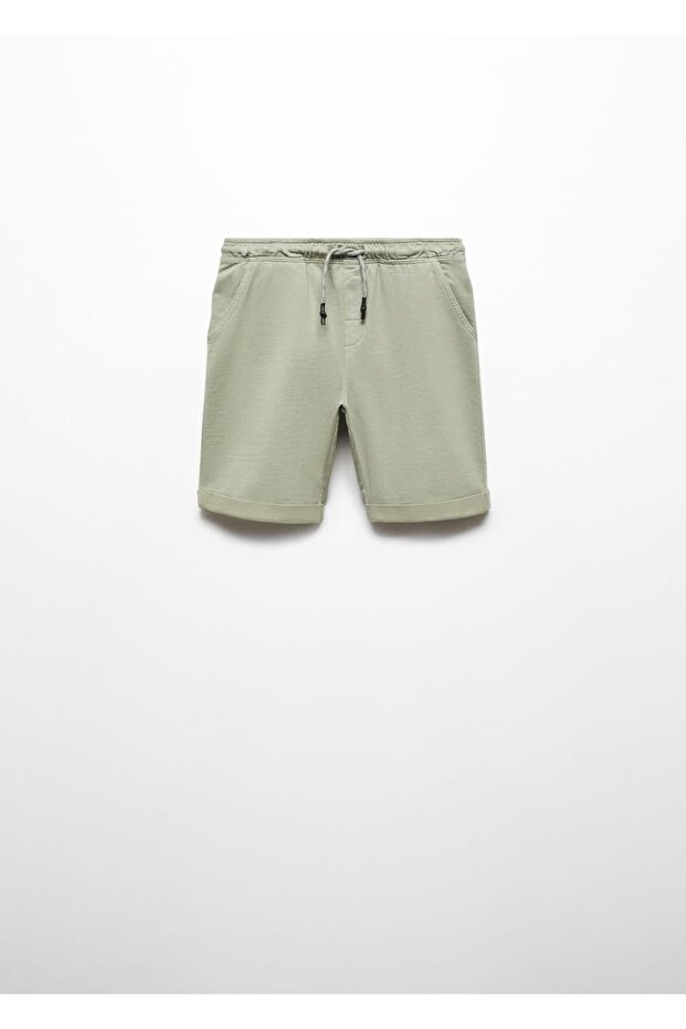 Beli lastikli bermuda şort - 3