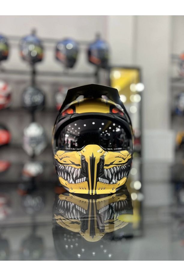 Helmets StreetFighter SV Aztec B3 Matt Sarı/Siyah Kask - 2