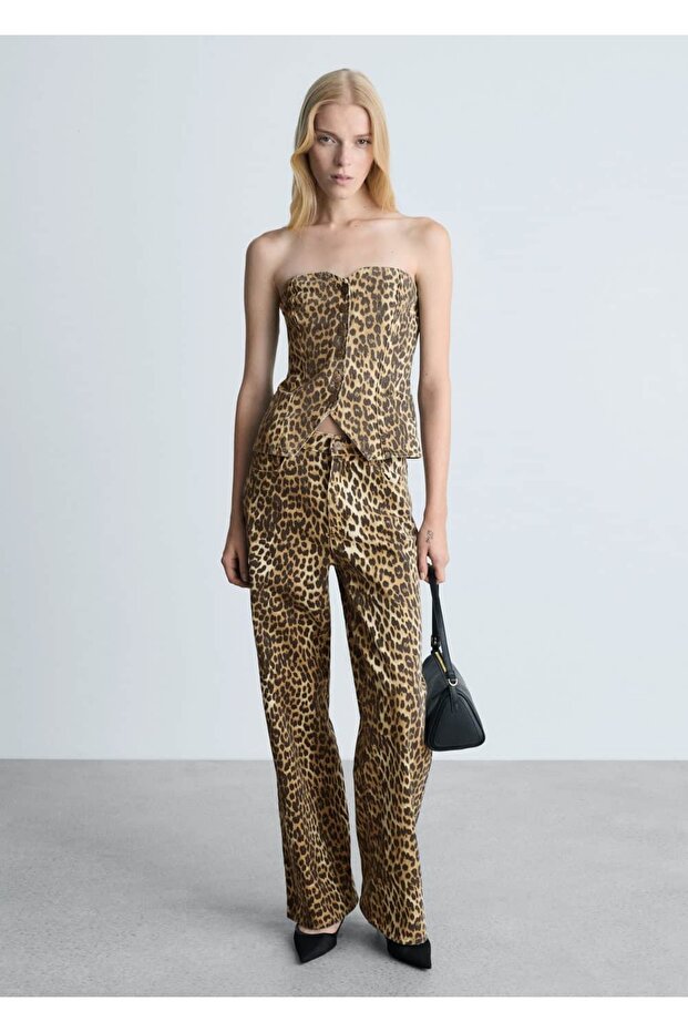 Leopard Patterned Corset Blouse - 2