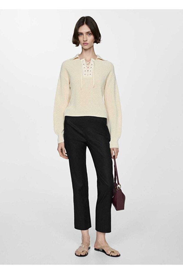 Flare keten pantolon - 2