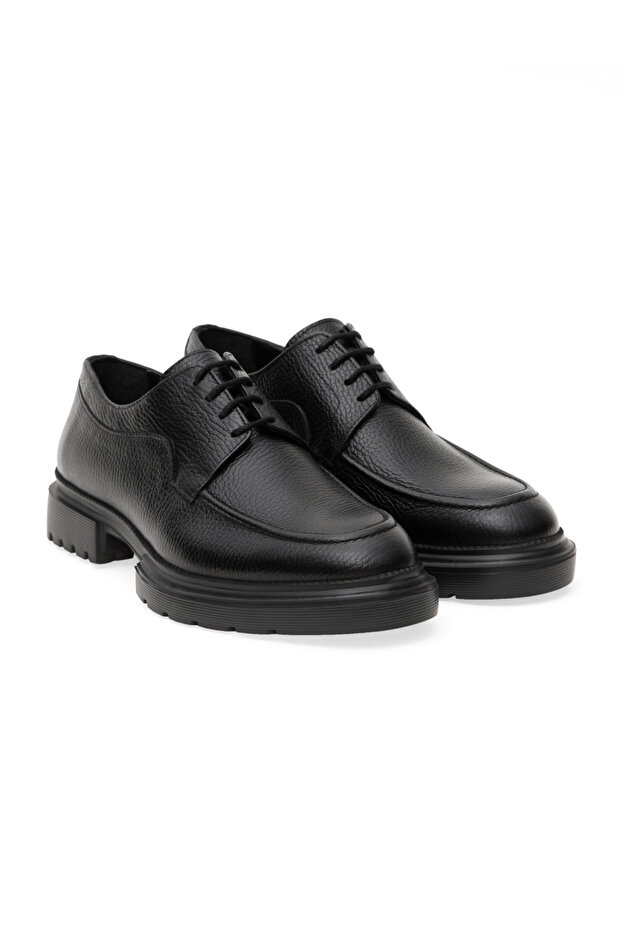 Black 100% Leather Casual Shoes 50296117-Vr046