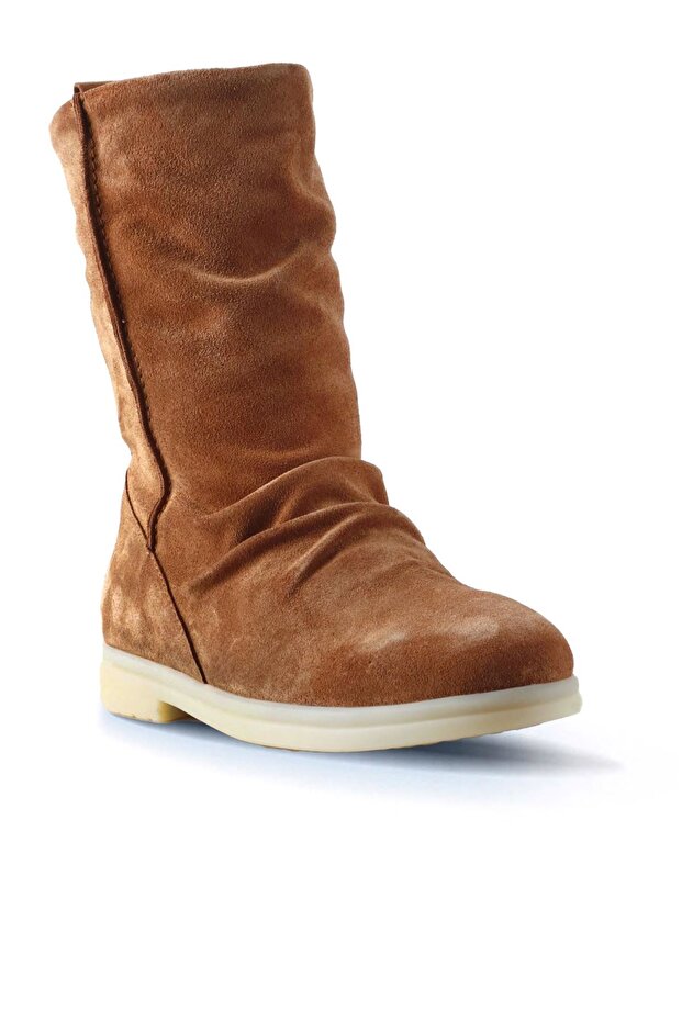 Taba Açık Süet Kadın Düz Bot 01wt3305 - 2