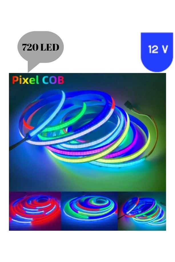 12 Volt 720 Ledli Esnek Cob Pixel Magic Kayar Şerit Led Iç Mekan 5 Metre - 2