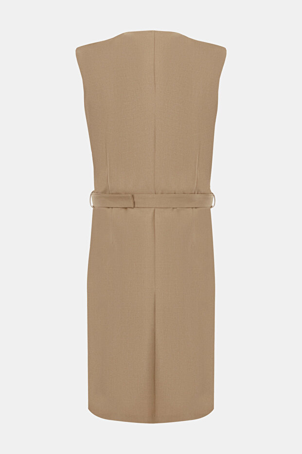 BEJ MİNİ ELBİSE - 2