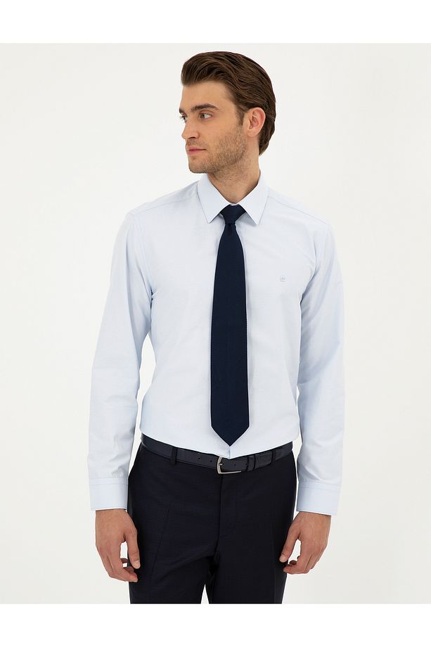 Açık Mavi Regular Fit Uzun Kollu Basic Gömlek 50289411-VR003 - 3