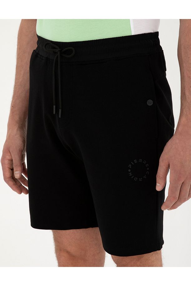 Siyah Regular Fit Örme Şort 50284172-VR046 - 5