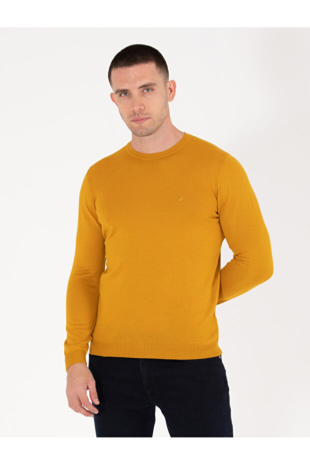 Safran Slim Fit Crew Neck Wool Blended Basic Knitwear Sweater 50257301-Vr043