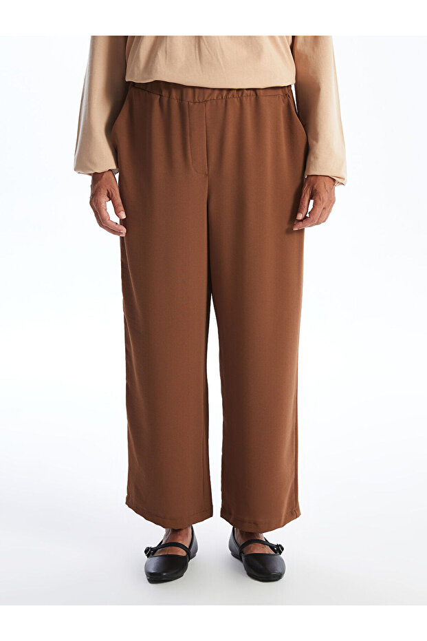 Lcw Beli Lastikli Düz Geniş Paça Kadın Pantolon - 2