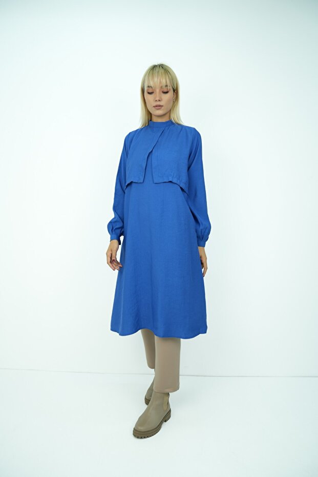 Kalın Modal Tunik Mavi - 4