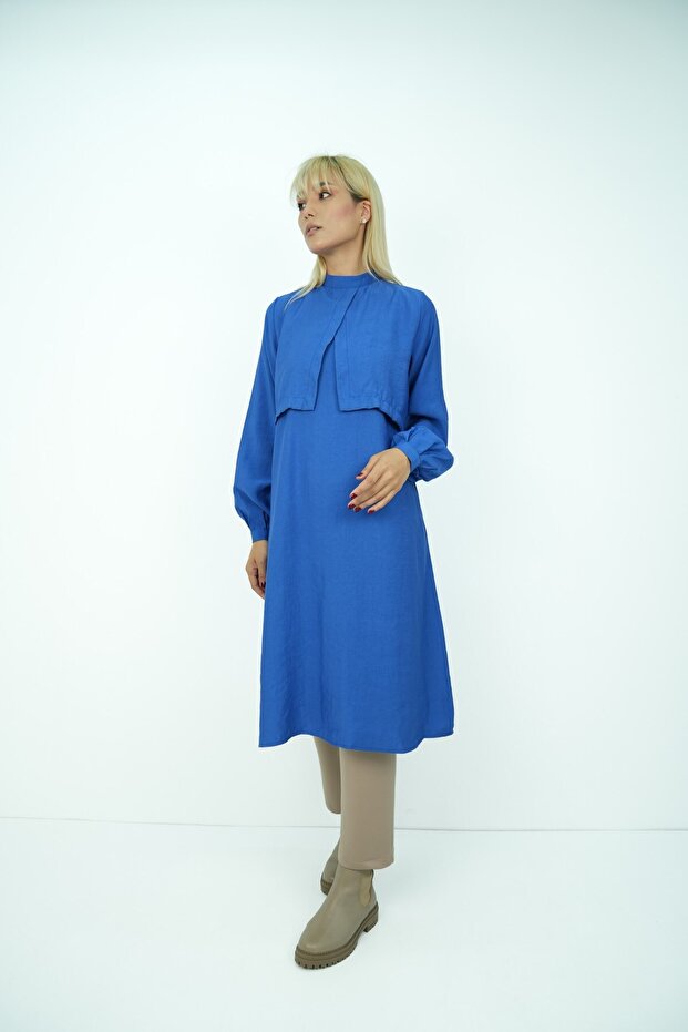 Kalın Modal Tunik Mavi - 3