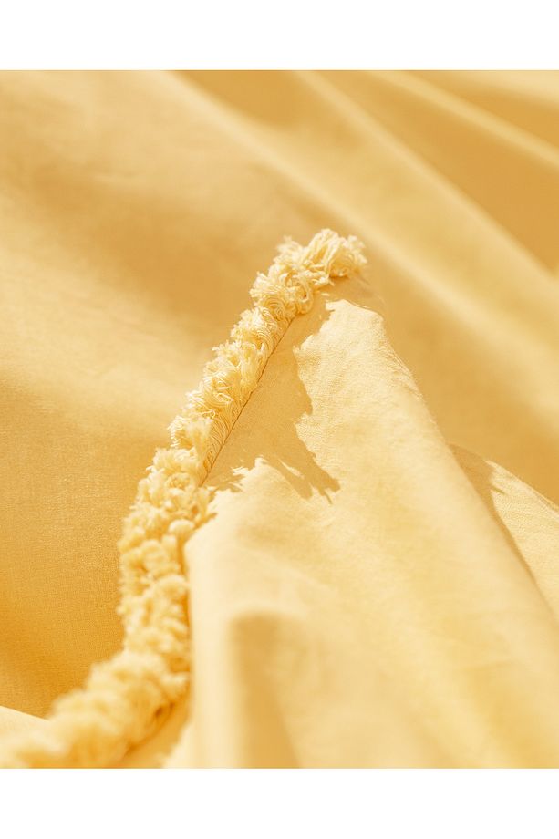 Sona King Size Püsküllü Nevresim Takımı - Sarı - 5