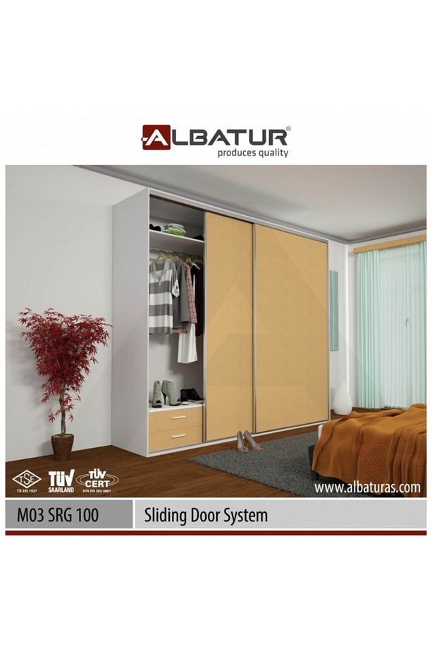Sürme Kapak 60 Kg M03 Srg100 Sistem 2 Kapaklık(3 Metre Alt Üst Ray Dahil) - 1