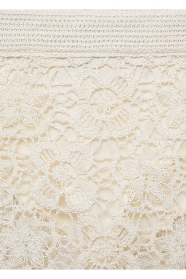 Kroşe çiçekli mini etek - 8