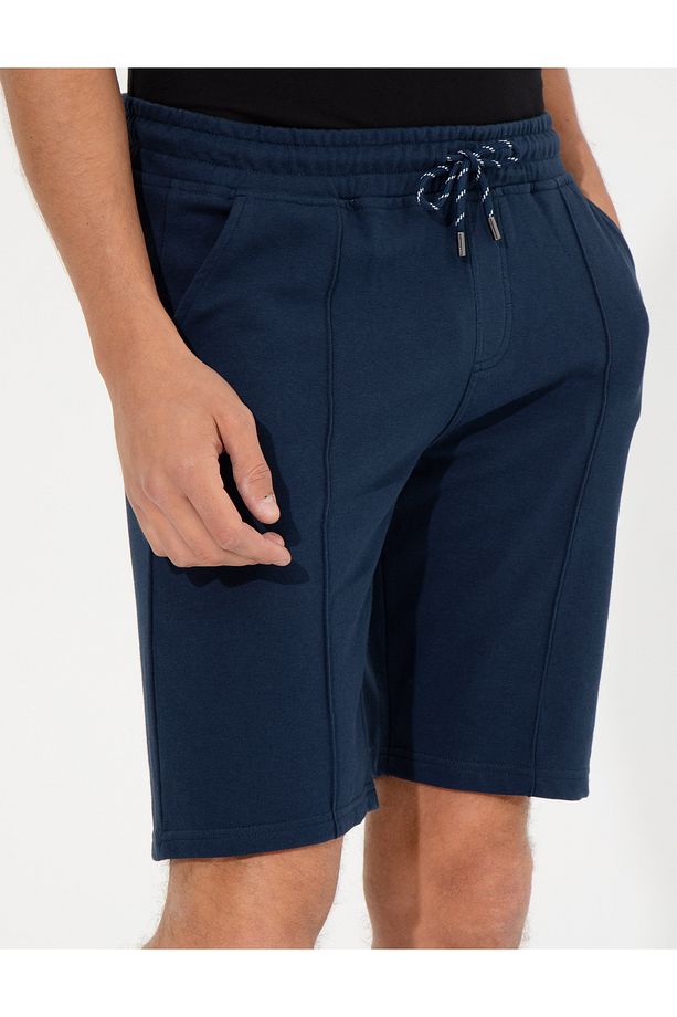 Lacivert Standart Fit Örme Şort 50251039-VR033 - 5