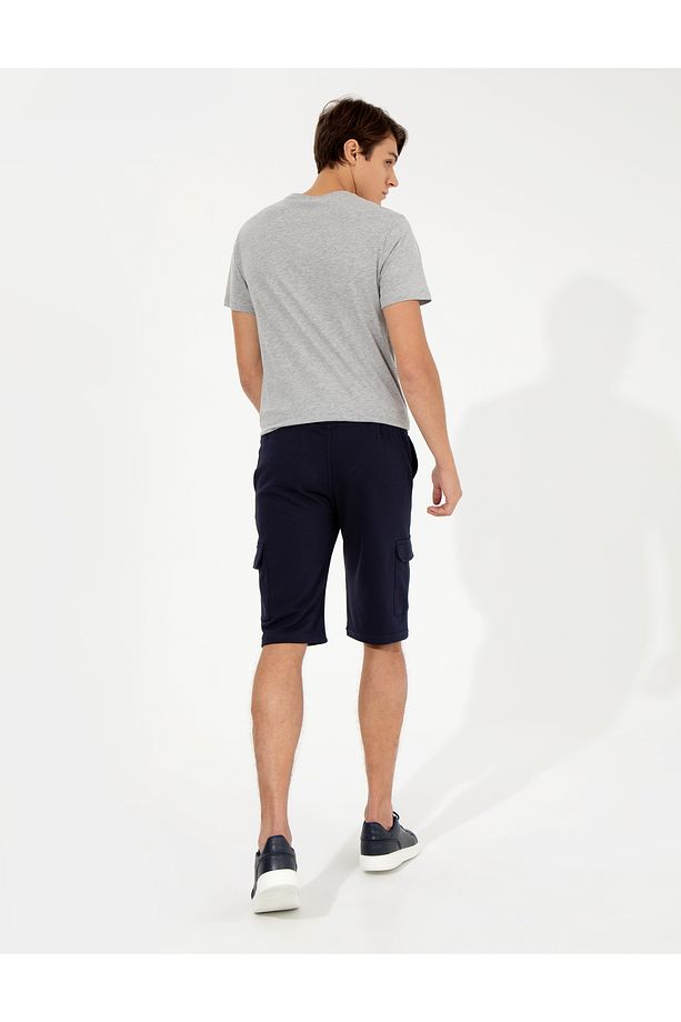 Lacivert Standart Fit Örme Şort 50251040-VR106 - 4
