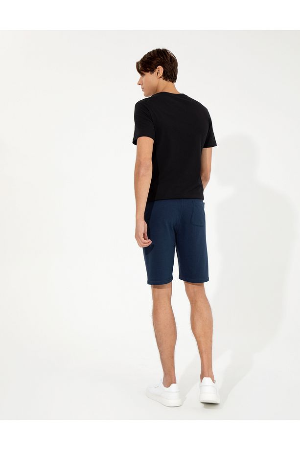 Lacivert Standart Fit Örme Şort 50251039-VR033 - 4