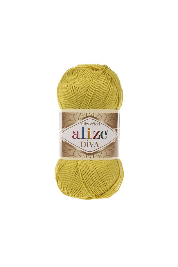 Diva Merserize Ip - 109 Limon - 100 Gr. 350 Mt(BOYUT OLARAK YÜN ÖRGÜ İPLERİNE GÖRE DAHA KÜÇÜKTÜR.) - 1