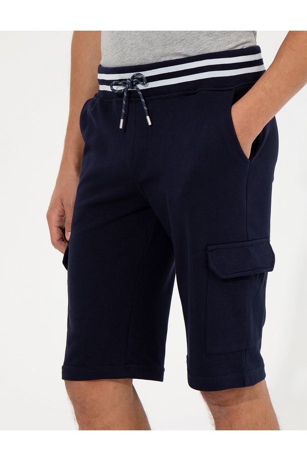 Lacivert Standart Fit Örme Şort 50251040-VR106 - 6